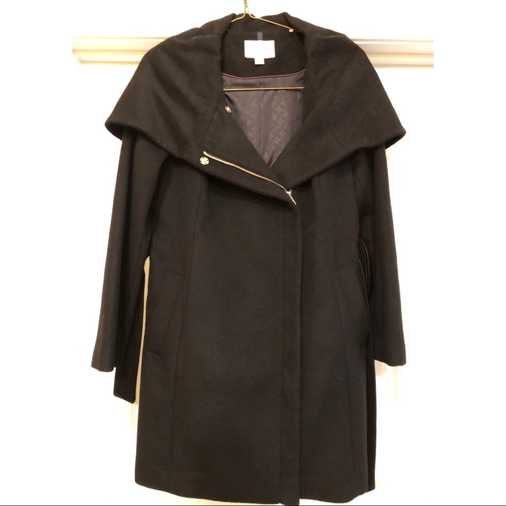 Women’s Cole Haan Black Wool Coat // sz 16